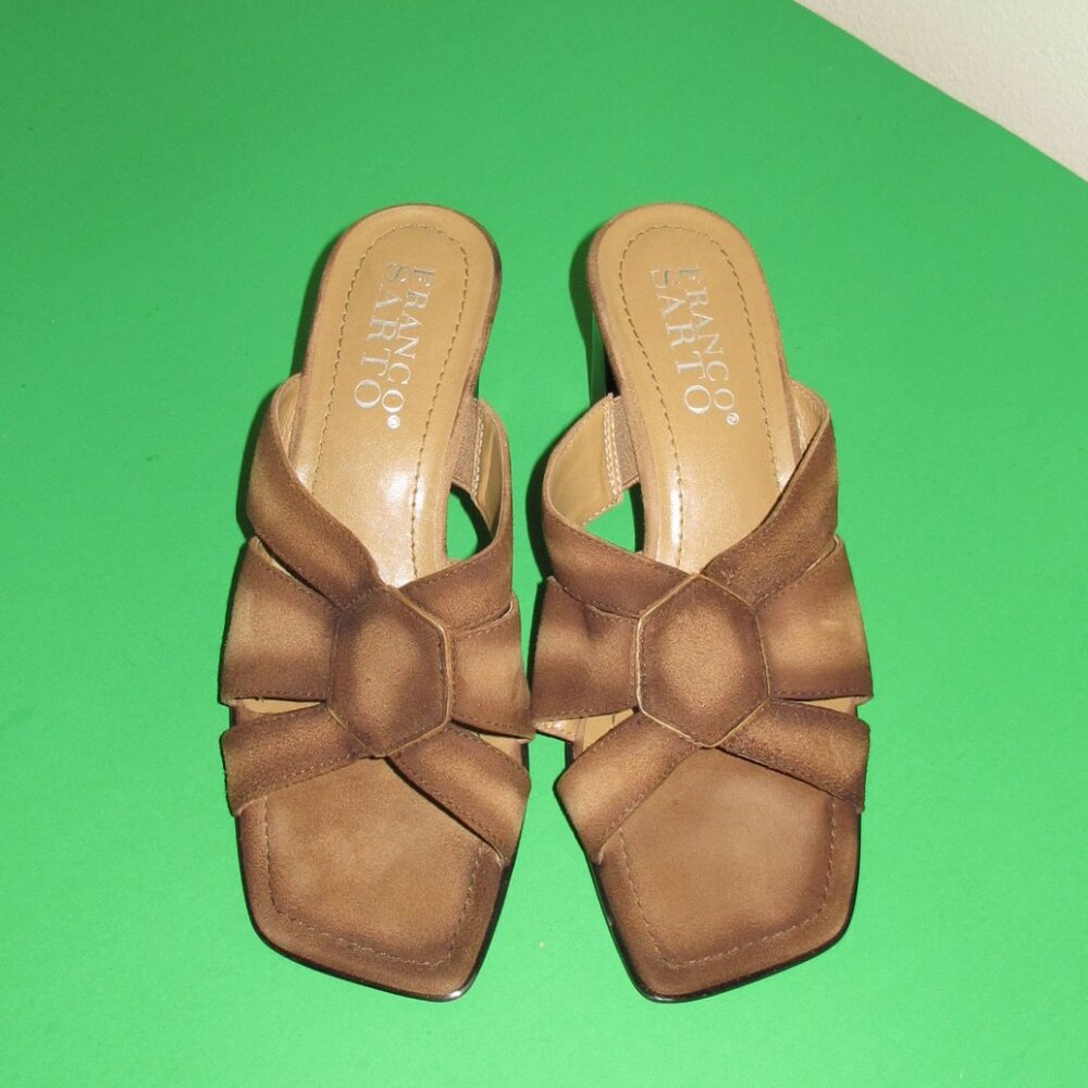 Franco Sarto Brown pumps Slide Sandals Sz 7